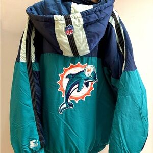 Miami Dolphins VTG 90s NFL quilted Starter Jacket XL